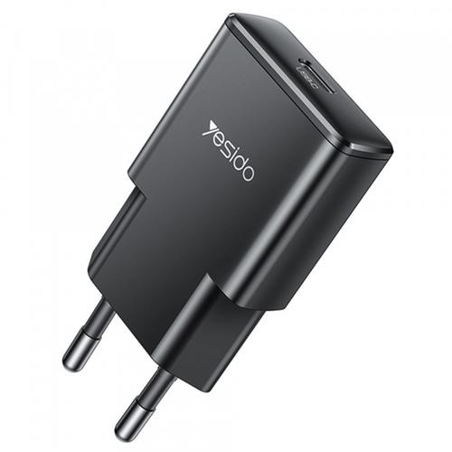 Incarcator Retea Yesido YC74, 30W, 3A, 1 x USB-C (Negru)