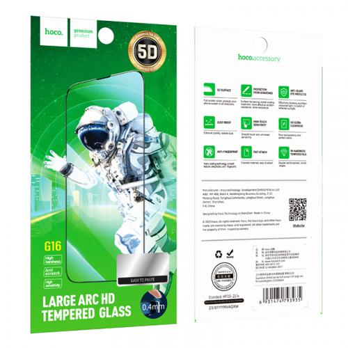 Folie de protectie Ecran HOCO G16 pentru Apple iPhone 14 Plus / 13 Pro Max, Sticla Securizata, Full Glue, 5D