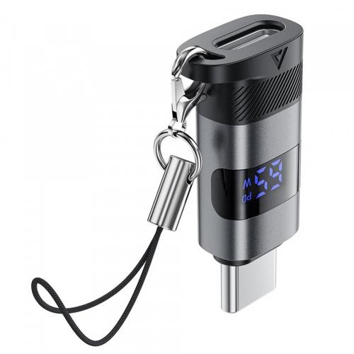 Adaptor Date si Incarcare USB-C - USB-C Acefast J9 Display (Gri)