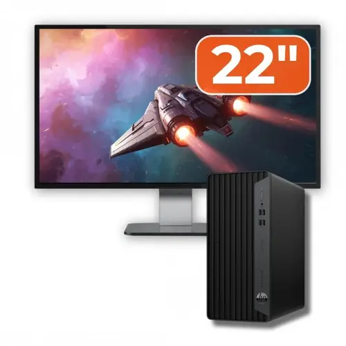 Pachet Calculator Refurbished HP ProDesk 400 G7 MT, Intel Core i5-10500 3.10-4.50GHz, 8GB DDR4, 256GB SSD + Monitor 22"