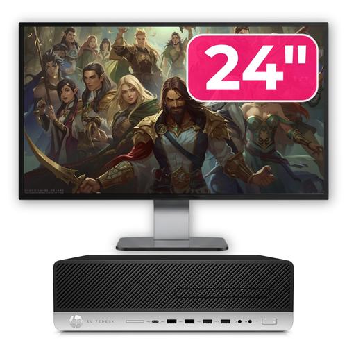 Pachet Calculator Refurbished HP EliteDesk 800 G4 SFF, Intel Core i5-8500 3.00 - 4.10GHz, 8GB DDR4, 256GB SSD + Monitor 24"