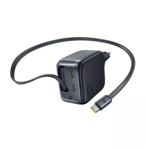 Incarcator retea Baseus EnerCore CJ11 67W, 2x USB-C, cu cablu USB-C incorporat (Negru)
