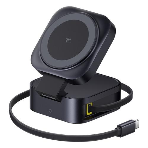 Incarcator wireless magnetic Baseus PicoGo 2-in-1 Qi2, 67W (Cablu USB-C 100W inclus) (Negru)