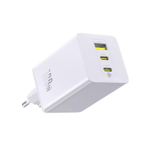 Incarcator retea Baseus EnerFill FE11, 100W, 2xUSB-C, 1xUSB, GaN6 (Alb)
