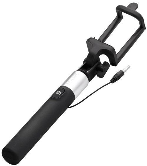 Selfie Stick M-Life Universal ML0698, cu fir, declansator pe maner (Negru/Argintiu)