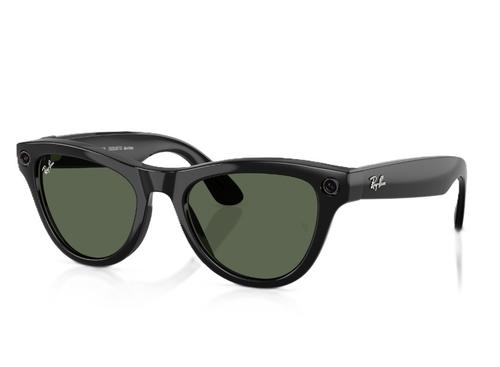 Ochelari Smart Ray-ban META Skyler Shiny Gen 1 RW4010 601/71 52, Wi-Fi 6, Bluetooth, Aparat foto cu filmare, Asistent vocal, 32GB Flash, Lentile G-15 Verzi (Negru)