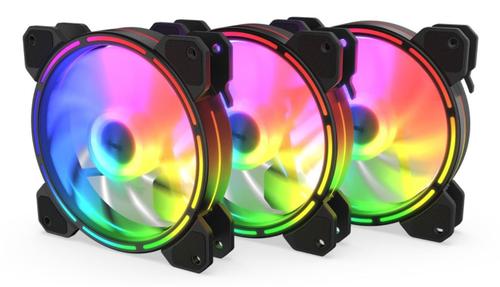 Ventilatoare Krux Lunar aRGB, 3x 120 mm, 1200 RPM (Negru)