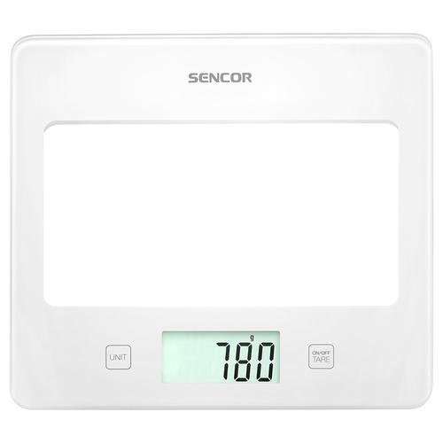 Cantar de bucatarie Sencor SKS5030WH, Sticla securizata, Max 5kg (Alb)