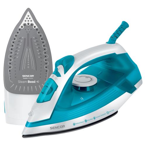 Fier de calcat Sencor SSI2800BL, 2000 W, Debit de abur 25 g/min, Anti-calcar, Jet de abur 95 g/min (Albastru)