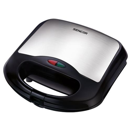 Sandwich maker Sencor SSM4220SS, 700 W, Indicator functionare, Suprafata anti-aderenta (Negru/Inox)