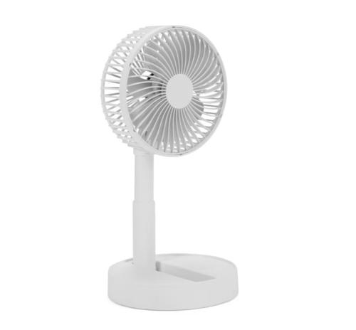 Ventilator de birou reincarcabil Livoo DOM510W, 4 viteze, diametru 15 cm, acumulator 1800 mAh, 11 ore autonomie, baza antiderapanta (Alb)
