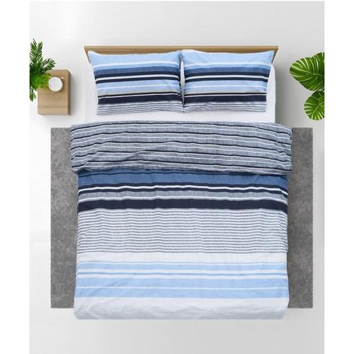 Lenjerie dubla, 100% bumbac, 4 piese, Heinner azul
