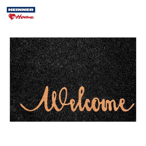Covoras intrare Heinner Care welcome, material fibre de cocos, 40x60 cm, Negru