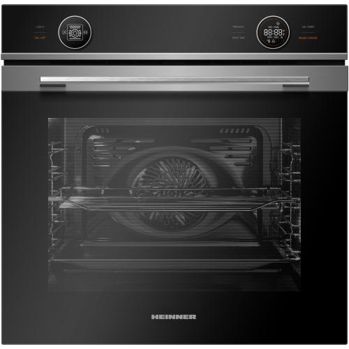 Cuptor incorporabil Heinner HBO-M7210GCDRC-GIX, 72L, 10 Functii, Clasa A+, Timer digital, Display touch, Grill, Ventilatie, Functie pizza, Functie dezghetare, Iluminare, Blocare display, Autocuratare catalica,Geam dublu detasabil, Negru