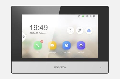 Monitor videointerfon WIFI 7inch color Hikvision DS-KH6320-WTE2; conectare pe 2 fire, ecran LCD 7 color cu touch screeen, rezolutie ecran 1024 x 600; design modern; conectivitate: Wi-Fi 802.11b/g/n;  TCP/IP, SIP, RTSP; RS-485,  comunicare a