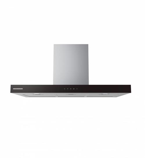 Hota decorativa HEINNER HDCH-MD90TIX, 800 m3/h, 250 W, Clasa A, 4 viteze, LED 2x1.5 W, 3 filtre aluminiu, Sticla (Inox/Negru)