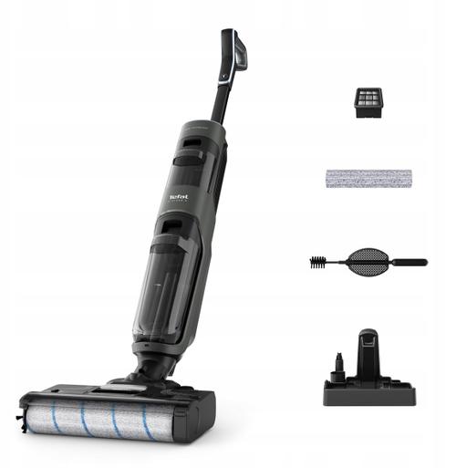 Aspirator vertical Tefal X-Clean 4 GF5035F0, Autonomie 50 minute, Recipient apa uzata 0.45 l, Rezervor apa curata 0.73 l, 18.5 V, Afisaj LED, 200 W (Negru)