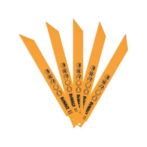 Set 5 lame bi-metal pentru fierastrau sabie 203 x 1.8 mm, Dewalt