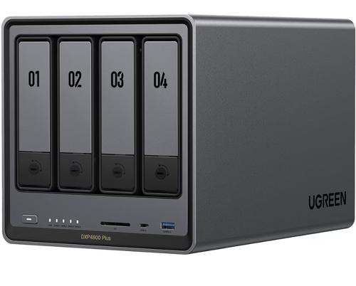NAS UGREEN NASync DXP4800 Plus cu procesor Intel Pentium Gold 8505 5-core 3.3 Ghz, 8GB DDR5, 4-bays, port 2.5G, port 10GB