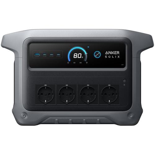 Statie de incarcare portabila solara Anker Solix C1000X Versiunea 2, 1056Wh, 2000W, LiFeP04, UPS, 4 prize, afisaj LED, USB-C, USB-A (Gri)