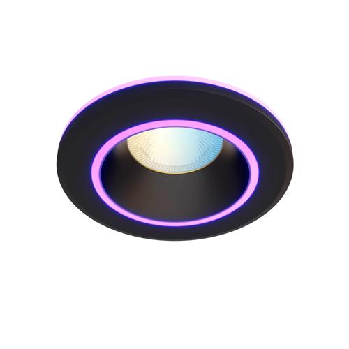Spot de tavan LED Calex Smart Halo 10cm, RGB, lumina calda, 6.5W, 340 lumeni, Clasa G (Negru)