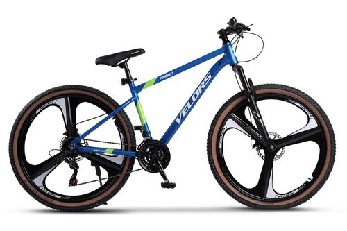 Bicicleta MTB-HT Velors Power 2.7 V27302M, roti 27inch, Cadru Aluminiu, 21 viteze, frane pe disc, Albastru