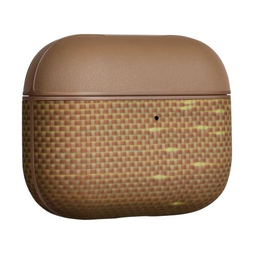 Carcasa PITAKA pentru AirPods Pro 3, Fibra de Aramida, Design Dual-Material (Auriu)