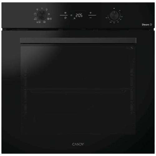 Cuptor electric incorporabil Candy CA6 NP3AT3EHTB, Clasa A+, Multi-level, Easy Steam, 78 litri, Hidrolitic, 9 functii, Display + 2 selectoare, soft close, raft telescopic, tava AirFry (Negru)