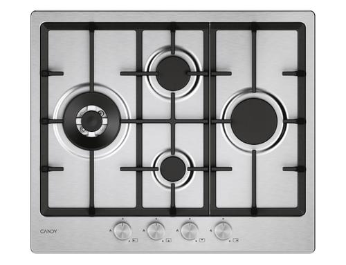 Plita incorporabila Candy Cook 800 CHG6D4WTX, Gaz, 4 arzatoare, Grilaje fonta (Inox)