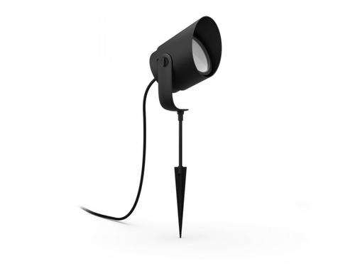 Spot LED RGB pentru exterior Philips Lily XL Hue, 15W (80W), 24V, IP65, ambianta alba și color, temperatura lumina reglabila calda-rece (2000- 6500K), 1050 lumeni, durata de viata 25.000 de ore, material metal, culoare neagra, dimensiuni 19