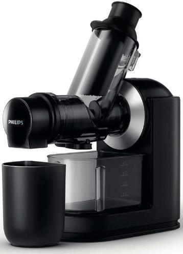 Storcator prin presare la rece Philips Viva Collection HR1889/70, 150W (Negru/Argintiu)
