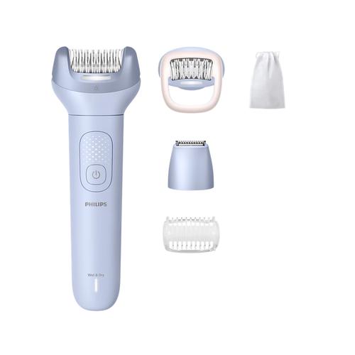 Epilator fara fir umed si uscat Philips Seria 8000 BRE711/00, 5 accesorii, baterie Li-Ion cu autonomie de 60 min (Albastru)