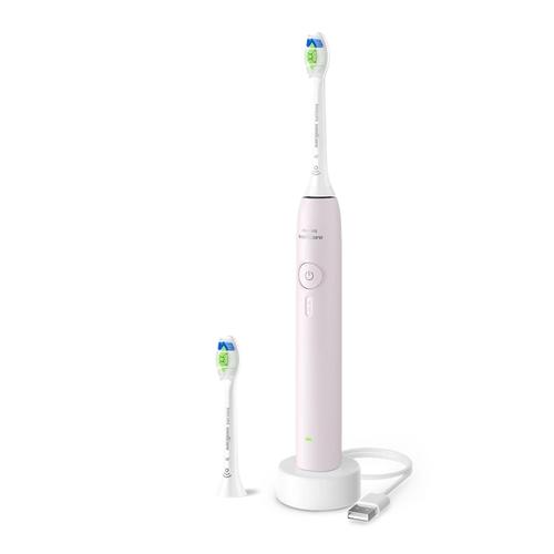 Periuta electrica Philips Seria 3100 HX4032/03, 3 viteze, SmartTimer si Quadpacer, 2 capete incluse, Autonomie pana la 14 zile (Roz)