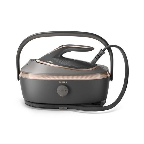 Statie de calcat Philips PerfectCare Steam Generator Seria 8000 PSG8200/80, 3120 W, 9 bar, Rezervor 1.4 l, Jet de abur 750 g/min, Talpa SteamGlide Elite (Gri/Roz)