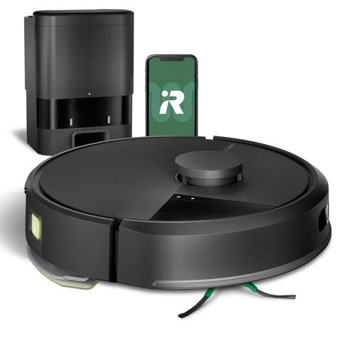 Aspirator robot iRobot Roomba 105 Combo+, 7000Pa, Autonomie 120 minute, Rezervor apa 0.2 l, Recipient praf 0.24 l, Wi-Fi, Compatibil Amazon Alexa si Google Home, Navigare cu LiDAR ClearView (Negru)