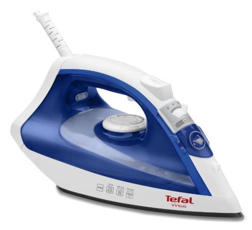 Fier de calcat Tefal Virtuo FV1711E0, 1800 W, rezervor apa 0.2 l, jet de abur 80g/min, abur variabil 24g/min, sistem antipicurare (Alb/Albastru)