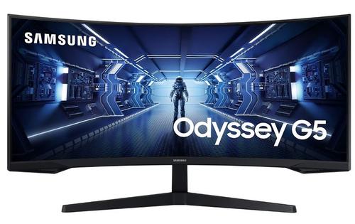 Monitor Gaming VA LED Samsung 34inch LC34G55TWWPXEN, WQHD (3440 x 1440), HDMI, DisplayPort, AMD FreeSync, Ecran Curbat, 165 Hz, 1 ms (Negru)