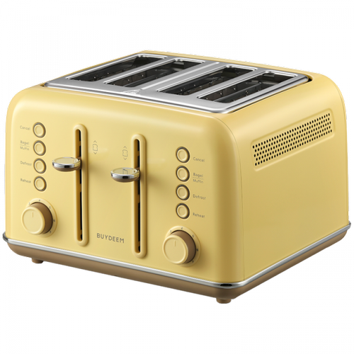 Prajitor de paine BUYDEEM DT640E-MY/EU, 1800 W, 4 felii, 7 trepte rumenire, 5 functii (Galben)