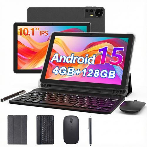 Tableta Extralink CP31, Ecran 10.1inch, 4GB RAM, 128GB Flash, 2Mpx+8Mpx, Bluetooth, Wi-Fi, Android 15 + Set accesorii (Negru)
