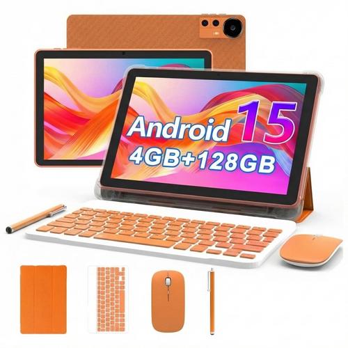 Tableta Extralink CP31, Ecran 10.1inch, 4GB RAM, 128GB Flash, 2Mpx+8Mpx, Bluetooth, Wi-Fi, Android 15 + Set accesorii (Portocaliu)