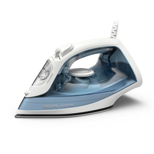 Fier de calcat cu abur Philips DST2010/20, 2000 W, Talpa antiaderenta, Rezervor 250 ml, Debit de abur 25 g/min, Cablu 1.9 m (Alb/Albastru)