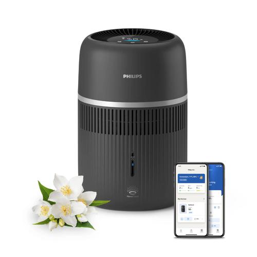 Umidificator de aer Philips HU4210/03 Seria 4000, Umidificare igienica prin NanoCloud, Fara praf alb sau urme umede, pana la 44 m2 cu 300 ml/h, rezervor apa 3,5 l, Consum redus de energie, Aromaterapie, compatibil cu Air+ (Negru)