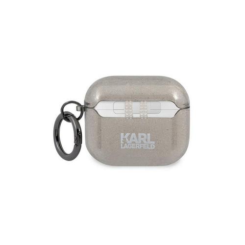 Husa Airpods 3 Karl Lagerfeld Glitter Karl's Head (Negru)