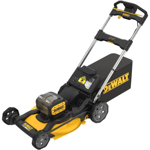 Masina de tuns gazon/iarba pe acumulator DeWALT DCMWP134N, 2 x 18V XR, motor fara perii, latime taiere 53 cm, inaltime taiere 25-102 mm, 6 trepte de taiere, 2 lame, functie 3 in 1, cos colector 67 L, include: incarcator + 2 acumulatori 18V 
