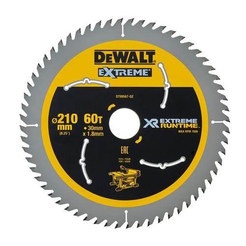 Panza fierastrau circular Dewalt EXTREME RUNTIME, 210x30x1.8mm, 60 dinti