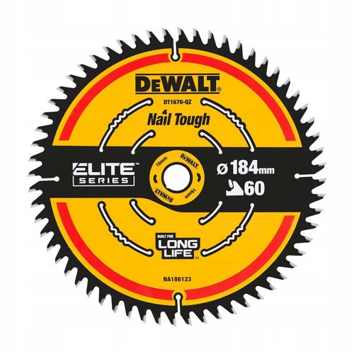Pila circulara pentru lemn DeWALT DT1670, 184x16mm, 60 dinti, taiere precisa