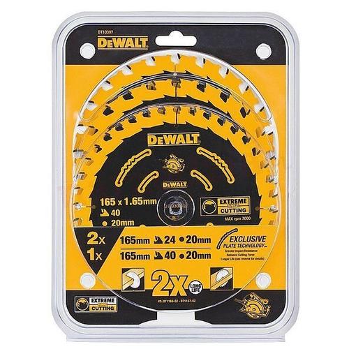 Set 3 discuri fierastrau circular DeWalt DT10397-QZ, Negru/Galben