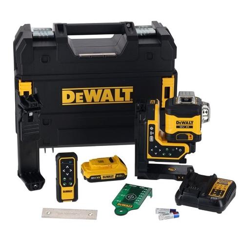 Nivela laser DeWalt DCLE34035D1-QW, 3 fascicule, 190x107x230mm, cu acumulator 18V 2,0Ah Li-Ion XR, carcasa TSTAK