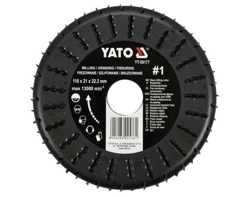 Freza raspel Yato 118x22.2 mm, granulatoe 1, gips carton, lemn, PVC