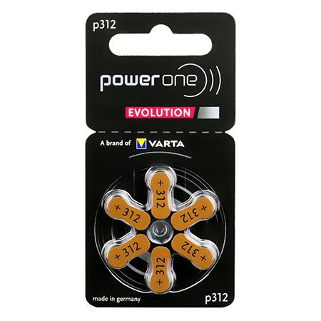 Baterii auditive VARTA Power One Evolution P312, 6 bucati